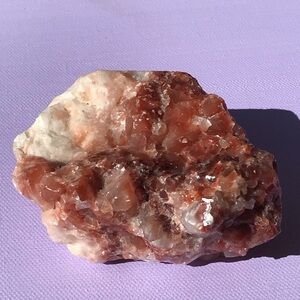 Massive Red Calcite Crystal Cluster